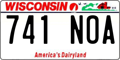 WI license plate 741NOA