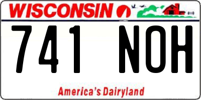 WI license plate 741NOH