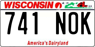 WI license plate 741NOK