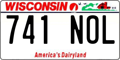 WI license plate 741NOL