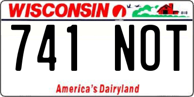 WI license plate 741NOT
