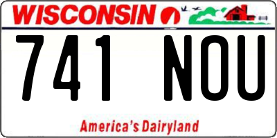 WI license plate 741NOU