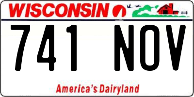 WI license plate 741NOV
