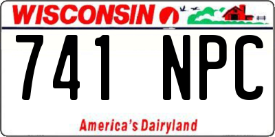 WI license plate 741NPC