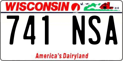WI license plate 741NSA