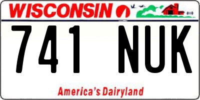 WI license plate 741NUK