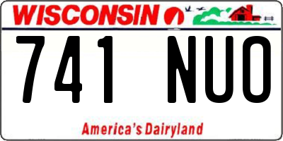 WI license plate 741NUO