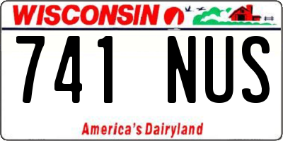 WI license plate 741NUS