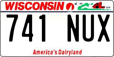 WI license plate 741NUX