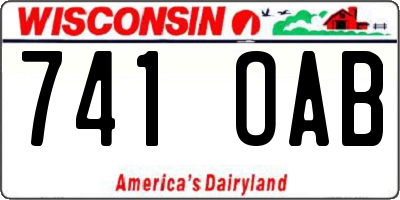 WI license plate 741OAB