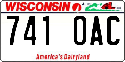 WI license plate 741OAC