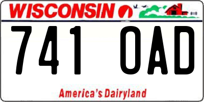 WI license plate 741OAD