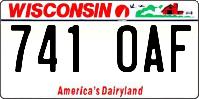 WI license plate 741OAF