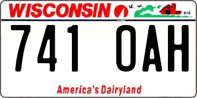WI license plate 741OAH