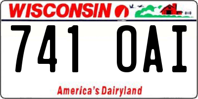 WI license plate 741OAI