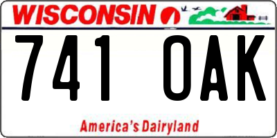 WI license plate 741OAK