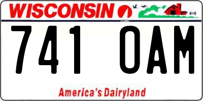 WI license plate 741OAM