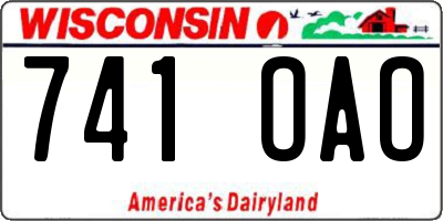 WI license plate 741OAO
