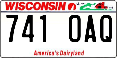 WI license plate 741OAQ