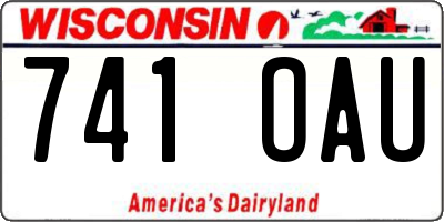 WI license plate 741OAU