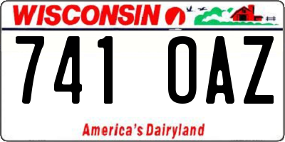 WI license plate 741OAZ