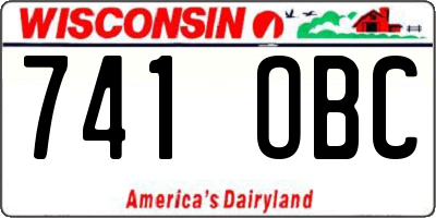 WI license plate 741OBC