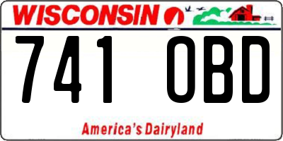 WI license plate 741OBD