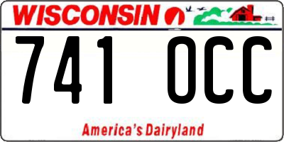 WI license plate 741OCC
