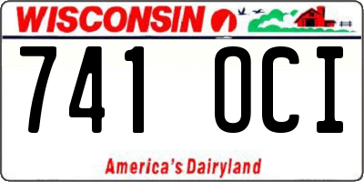 WI license plate 741OCI