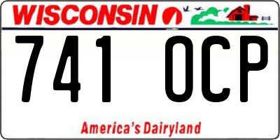 WI license plate 741OCP