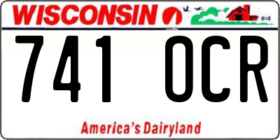 WI license plate 741OCR