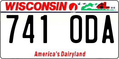 WI license plate 741ODA
