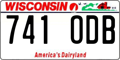 WI license plate 741ODB