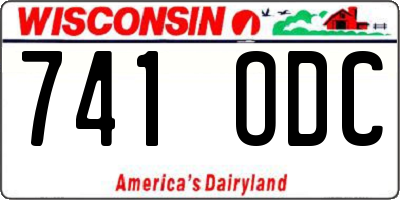 WI license plate 741ODC