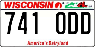 WI license plate 741ODD