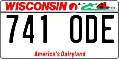 WI license plate 741ODE