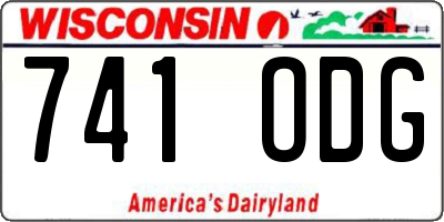 WI license plate 741ODG