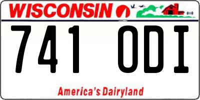 WI license plate 741ODI
