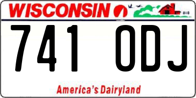 WI license plate 741ODJ