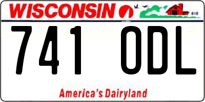 WI license plate 741ODL
