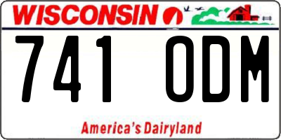 WI license plate 741ODM