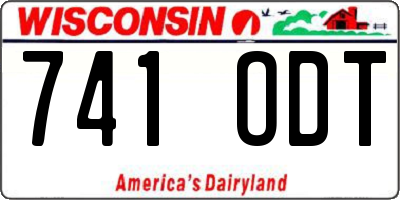 WI license plate 741ODT