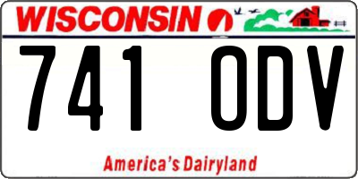 WI license plate 741ODV