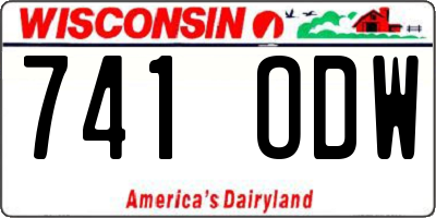 WI license plate 741ODW