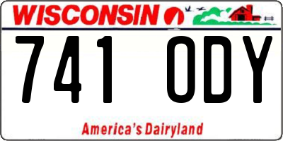 WI license plate 741ODY
