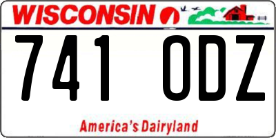 WI license plate 741ODZ
