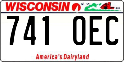 WI license plate 741OEC