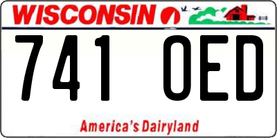 WI license plate 741OED
