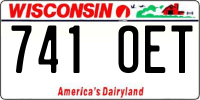 WI license plate 741OET