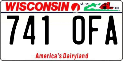 WI license plate 741OFA